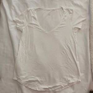 Lululemon White Love V-Neck T-Shirt